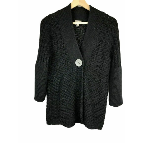 J. Jill Heavy Sweater Dark Blue Black Womens Small